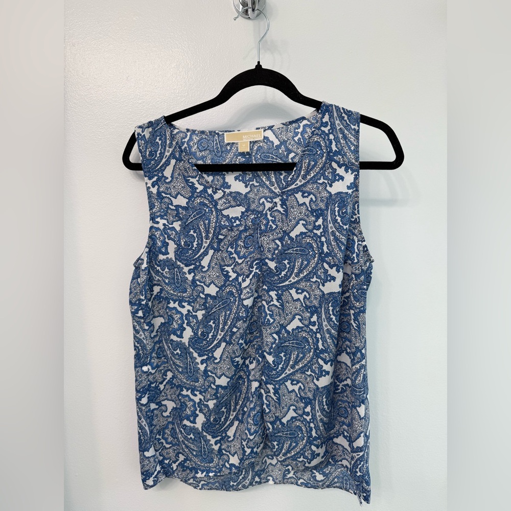 EUC Michael Kors Blue Paisley Sleeveless Top